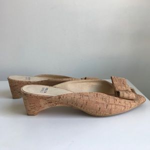 Stuart Weitzman Natural Cork Wedge Slides